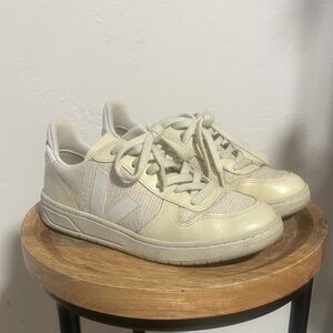 Veja Off-White Lace-Up Sneakers